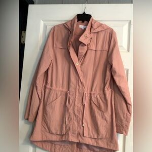 New Directions Studio Women's Soft Mauve Hooded Rain Jacket
